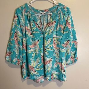 Crown & Ivy Top Medium (Pink Birds) Hobo